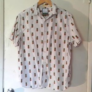 Denim & Flower Men's Pineapple Print Hawaiian shirt size XL